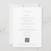 Timeless Vines Crest Dusty Blue Details Card Einladung (Vorderseite)