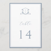 Timeless Vines Dusty Blue Crest Table Number Programm (Rückseite)