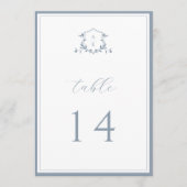 Timeless Vines Dusty Blue Crest Table Number Programm (Vorderseite)