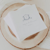 Timeless Vines Dusty Blue Crest Wedding Monogram Serviette