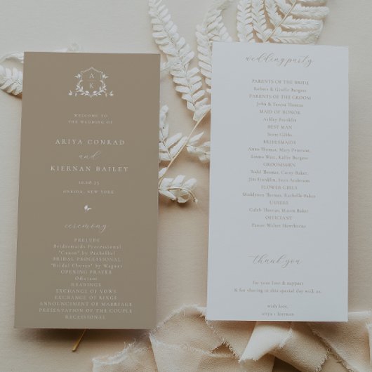 Timeless Vines Monogram Crest Beige Programm