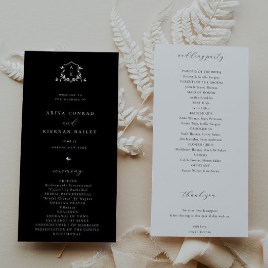 Timeless Vines Monogram Crest Black Program Programm