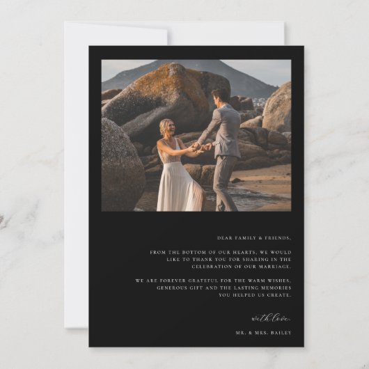 Timeless Vines Monogram Crest Wedding Photo Dankeskarte (Rückseite)