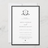 Timeless Vines Monogram Wedding Crest Einladung (Vorderseite)