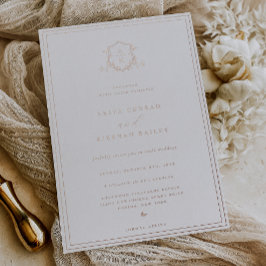 Timeless Vines Monogram Wedding Crest Folieneinladung