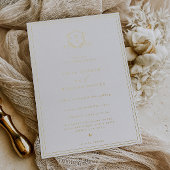 Timeless Vines Monogram Wedding Crest Folieneinladung