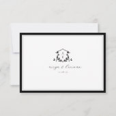 Timeless Vines Monogram Wedding Crest RSVP Karte (Rückseite)