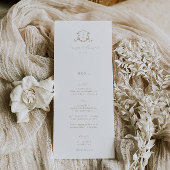 Timeless Vines Wedding Crest Menu and Thank You Menükarte
