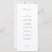 Timeless Vines Wedding Crest Menu Card Einladung (Rückseite)