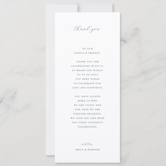 Timeless Vines Wedding Crest Menu Card Einladung (Rückseite)
