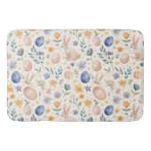 Timeless Watercolor Pastel Bunny Flowers Eggs Badematte (Vorderseite)