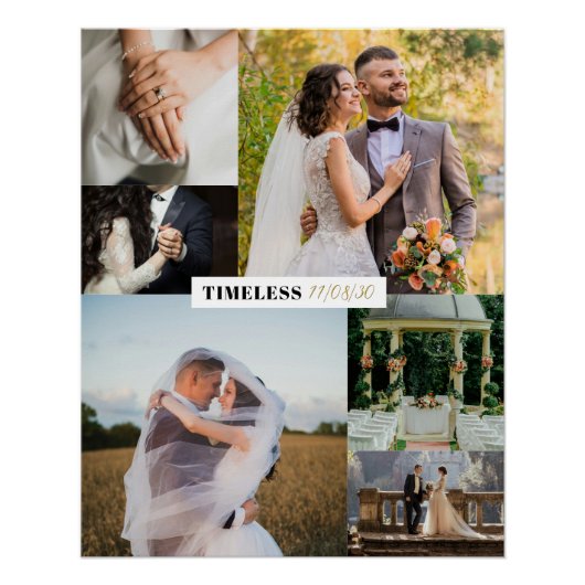 Timeless Wedding Customizable Collage Poster (Vorderseite)