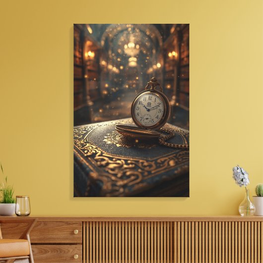 Timeless Wisdom – The Golden Clock of Knowledge Leinwanddruck (Insitu (Wohnzimmer))