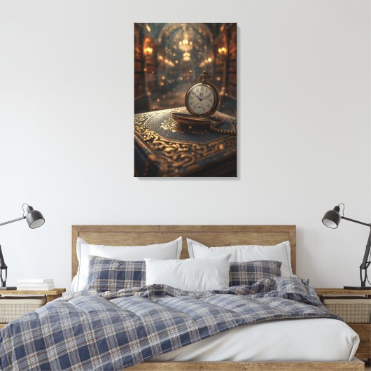 Timeless Wisdom – The Golden Clock of Knowledge Leinwanddruck (Insitu (Schlafzimmer))