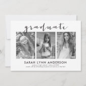 Timeline 3 Foto Graduierung Party Einladung (Vorderseite)
