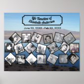 Timeline Foto Collage mit See und Bergen Poster (Vorne)
