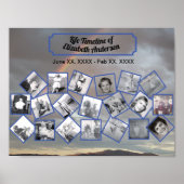 Timeline-FotoCollage mit Regenbogen-Poster Poster (Vorne)