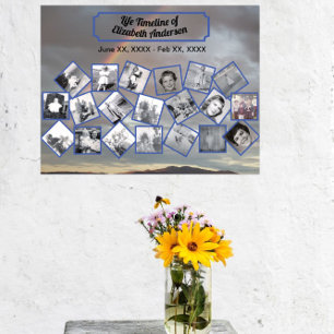 Timeline-FotoCollage mit Regenbogen-Poster Poster