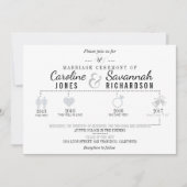 Timeline Light Gray Wedding Einladung (Vorderseite)
