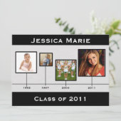 Timeline Schwarz-Graue Abschluss-Einfärbung Ankündigung (Stehend Vorderseite)