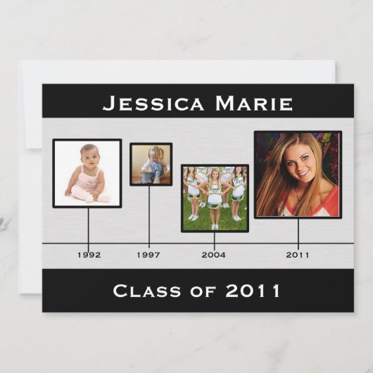 Timeline Schwarz-Graue Abschluss-Einfärbung Ankündigung (Vorderseite)