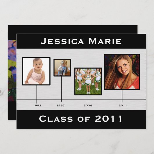 Timeline Schwarz-Graue Abschluss-Einfärbung Ankündigung (Vorne/Hinten)