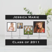 Timeline Schwarz-Graue Abschluss-Einfärbung Ankündigung (Stehend Vorderseite)