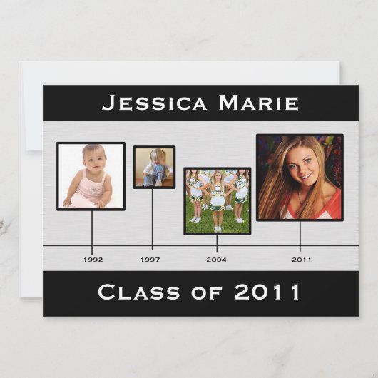 Timeline Schwarz-Graue Abschluss-Einfärbung Ankündigung (Vorderseite)