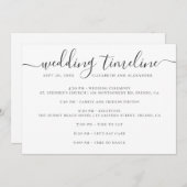 Timeline-Skript für Schwarz-Weiß-Hochzeitsfeiern Einladung (Vorne/Hinten)