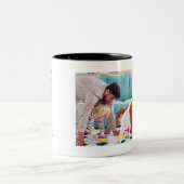 Timeline Vater Pater Valentinstag Foto Zweifarbige Tasse (Mittel)