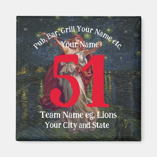 TimeMachine Pub Bar Grill Name Number Your Name Magnet (Vorne)