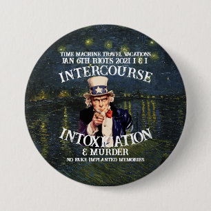 TimeMachine-Reisen Urlaub Jan 6. Aufruhr Trump Button