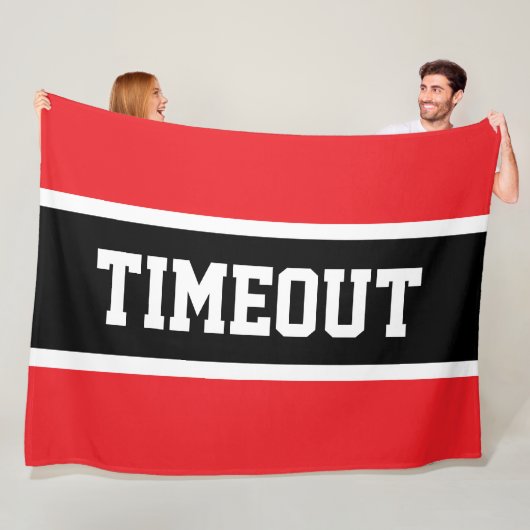 TIMEOUT Spaß Sportlich Helles Rot Weiß Schwarz Str Fleecedecke (Beispiel)