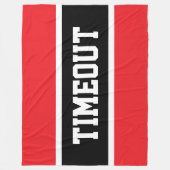 TIMEOUT Spaß Sportlich Helles Rot Weiß Schwarz Str Fleecedecke (Vorderseite)