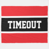 TIMEOUT Spaß Sportlich Helles Rot Weiß Schwarz Str Fleecedecke (Vorderseite (Horizontal))