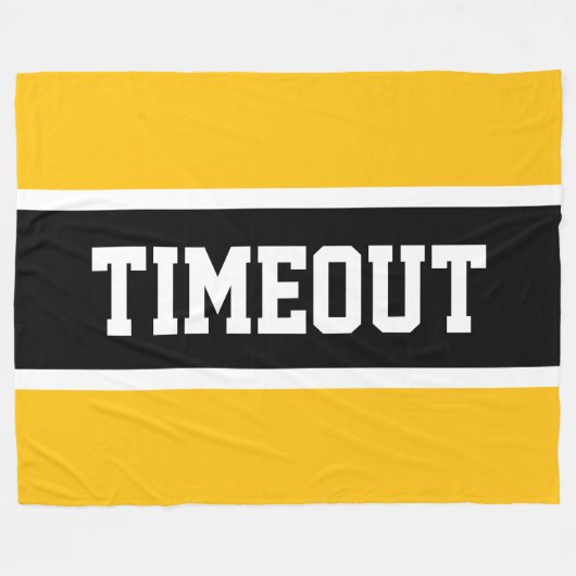 TIMEOUT Sportlich Hellorange Weiß Schwarz Streifen Fleecedecke (Vorderseite (Horizontal))