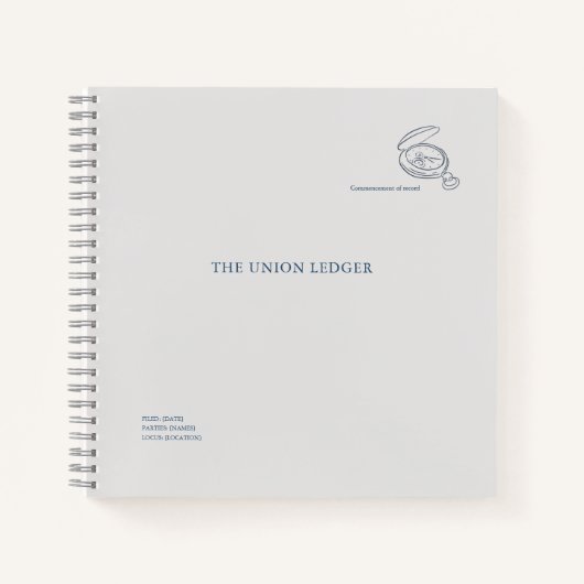 Timepiece- Minimalist Marriage Union Ledger Notizblock (Vorderseite)