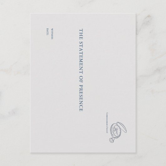 Timepiece- Minimalist Union Witness Postcard Postkarte (Vorderseite)