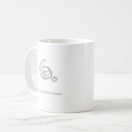 Timepiece-Minimalist Wedding Union Mug Kaffeetasse (Vorderseite Links)