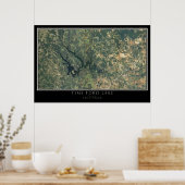 Times Ford Lake Tennessee Satellite Poster Karte (Küche)