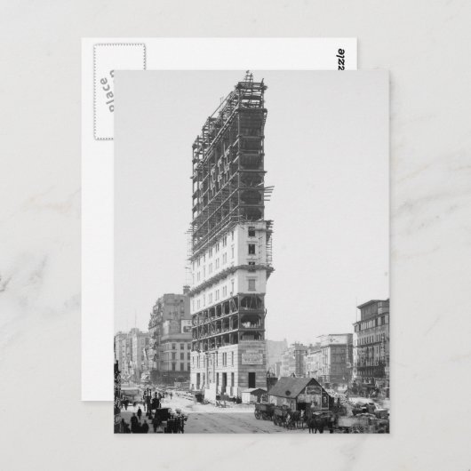 Times Gebäude Under Construction, New York: 1904 Postkarte (Vorne/Hinten)