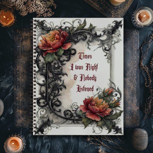 Times I Was Right Gothic Notizblock