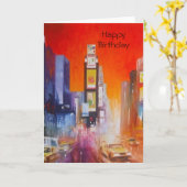 Times Square America Happy Birthday Card Karte (Gelbe Blume)