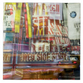 Times Square an der Dämmerung Fliese (Vorderseite)