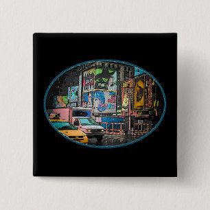Times Square-Anschlagtafel-Knopf Button