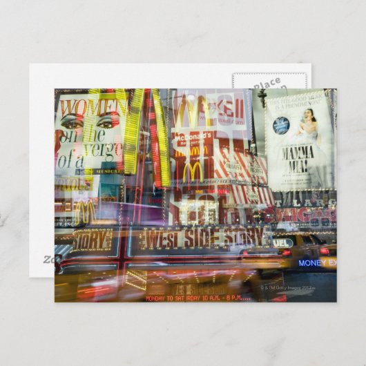 Times Square bei Twilight Postkarte (Vorne/Hinten)
