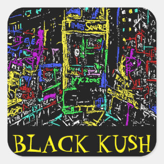 TIMES SQUARE BLACK KUSH QUADRATISCHER AUFKLEBER