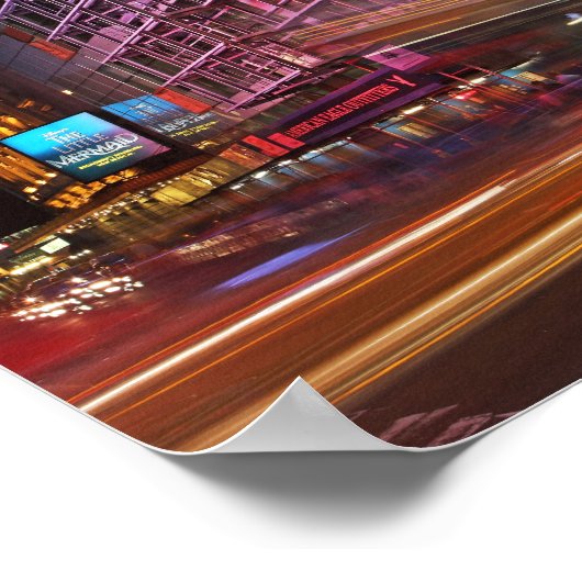 Times Square by Night Panorama Poster (Ecke)