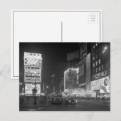 Times Square in der Nacht, 1953 Postkarte (Vorne/Hinten)