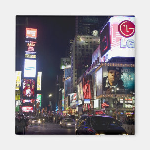 Times Square in der Nacht in Manhattan, New York Magnet